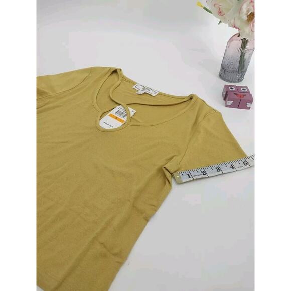 Hippie Rose Criss-Cross T-Shirt Juniors Size S Bold Green Short Sleeve Pullover - Picture 7 of 11